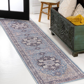 Maris Ornate Medallion Washable Area Rug